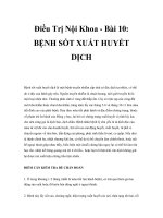 Điều Trị Nội Khoa - Bài 10: BỆNH SỐT XUẤT HUYẾT DỊCH ppsx