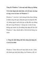 Tăng tốc Windows 7 trên mọi mặt bằng tay không ppt