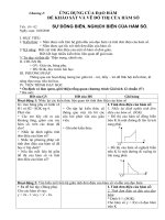 Giáo án toán - ỨNG DỤNG CỦA ĐẠO HÀM ĐỂ KHẢO SÁT VÀ VẼ ĐỒ THỊ CỦA HÀM SỐ ĐỒNG BIẾN, NGHỊCH BIẾN CỦA HÀM SỐ ppt