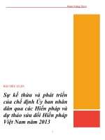 Sự kế thừa và phát triển của chế định ủy ban nhân dân qua các hiến pháp