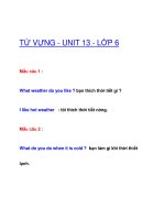 TỪ VỰNG - UNIT 13 - LỚP 6 docx