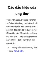 Các dấu hiệu của ung thư ppt