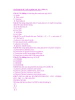 Các câu hỏi trắc nghiệm hữu cơ phần 5 pdf