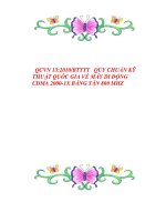 QCVN 13:2010/BTTTT QUY CHUẨN KỸ THUẬT QUỐC GIA VỀ MÁY DI ĐỘNG CDMA 2000-1X BĂNG TẦN 800 MHZ ppsx