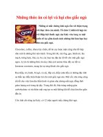 Những thức ăn có lợi và hại cho giấc ngủ pptx