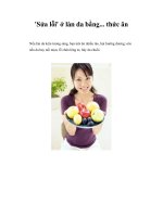 ''''Sửa lỗi'''' ở làn da bằng... thức ăn doc