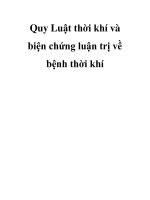 Quy Luật thời khí và biện chứng luận trị về bệnh thời khí - TÀI LIỆU CẦN ĐỌC THÊM ppsx