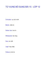 TỪ VỰNG BỔ SUNG BÀI 15 - LỚP 12 doc