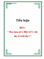 Tiểu luận: Ứng dụng giáo án điện tử vào việc dạy hát học sinh lớp 9 pps
