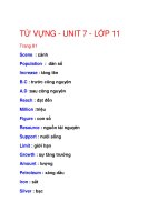 TỪ VỰNG - UNIT 7 - LỚP 11 pdf