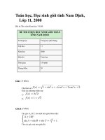 Đề thi học sinh giỏi toán THPT lớp 11 - Năm 2000 pptx