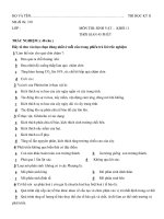 THI HỌC KỲ II MÔN THI: SINH VẬT – KHỐI 11 ppsx