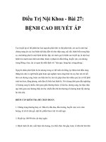 Điều Trị Nội Khoa - Bài 27: BỆNH CAO HUYẾT ÁP doc