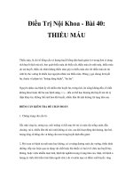 Điều Trị Nội Khoa - Bài 40: THIẾU MÁU ppsx