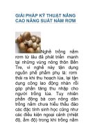 GIẢI PHÁP KỸ THUẬT NÂNG CAO NĂNG SUẤT NẤM RƠM potx