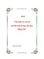 Luận văn Lãi suất và vai trò của lãi suất trong việc huy động vốn l