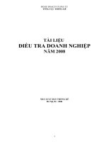 TÀI LIỆU ĐIỀU TRA DOANH NGHIỆP NĂM 2008 pptx