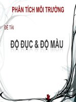 PHÂN TÍCH MÔI TRƯỜNG ĐỀ TÀI - XÁC ĐỊNH ĐỘ ĐỤC pptx