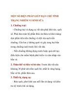 MỘT SỐ BIỆN PHÁP GIÚP HẠN CHẾ TÌNH TRẠNG NHIỄM VI SINH SỮA ppsx