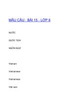 MẪU CÂU - BÀI 15 - LỚP 6 pdf