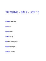TỪ VỰNG - BÀI 2 - LỚP 10 pps
