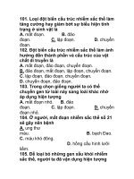 101. Loại đột biến cấu trúc nhiễm sắc thể làm tăng cường hay giảm bớt sự pps