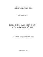 Biểu diễn bất khả quy của các đại số LIE