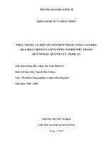 THỰC TRẠNG VÀ MỘT SỐ GIẢI PHÁP NHẰM  NÂNG CAO HIỆU  QUẢ HOẠT ĐỘNG CỦA HTX NÔNG NGHIỆP PHÚ THÀNH QUỲNH HẬU, QUỲNH LƯU, NGHỆ AN
