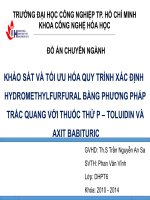 Xác định HMF bằng phương pháp trắc quang