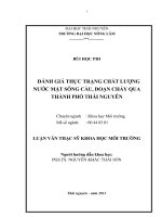 Đánh giá thực trạng chất lượng nước mặt Sông Cầu, đoạn chảy qua Thành phố Thái Nguyên