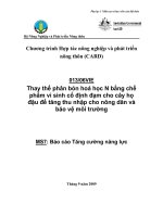 Thay thế phân bón hóa học N bằng chế phẩm vi sinh cố định đạm cho cây họ Đậu để tăng thu nhập cho nông dân và bảo vệ môi trường MS7
