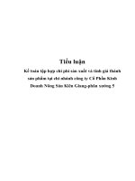 Kế toán tập hợp chi phí sản xuất và tính giá thành sản phẩm tại chi nhánh công ty Cổ Phần Kinh Doanh Nông Sản Kiên Giangphân xưởng 5