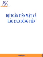 Bài giảng quản trị tài chính chương  IV dự toán tiền mặt và báo cáo dòng tiền