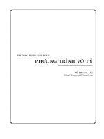 Phương pháp giải toán phương trình vô tỷ