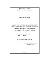 Nghiên cứu một số giải pháp hoàn thiện công tác tổ chức tiền lương tại Xí nghiệp xếp dỡ Hoàng Diệu Công ty TNHH Một thành viên Cảng Hải Phòng