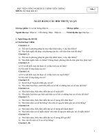 NGÂN HÀNG CÂU HỎI THI TỰ LUẬN MÔN CƠ SỞ ĐO LƯỜNG ĐIỆN TỬ