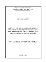 Nghiên cứu các giải pháp quản lý kỹ thuật tổng thể nhằm phục vụ công tác cải tạo và phục hồi môi trường cho các mỏ khai thác than lộ thiên vùng Hòn Gai Cẩm Phả (tóm tắt)