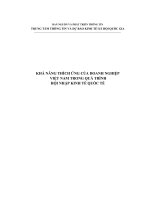 Khả năng thích ứng của doanh nghiệp Việt Nam trong quá trình hội nhập kinh tế quốc tế