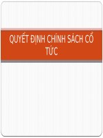 Bài giảng quản trị tài chính chương  VI quyết định chính sách tổ chức