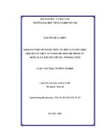Khảo sát một số nguồn thức ăn thô và tuyển chọn một số cây thức ăn xanh cho trâu bò trong vụ đông xuân ở huyện tiên du, tỉnh bắc ninh