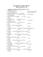 ĐỀ THI THỬ TN-ĐH NĂM 2011 MÔN: ANH VĂN – T8 pdf