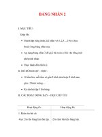 Giáo án môn Toán lớp 2:Tên bài dạy : BẢNG NHÂN 2 pot