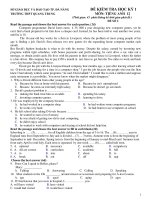 ĐỀ KIỂM TRA HỌC KỲ 1 MÔN: TIẾNG ANH 12 - ĐỀ SỐ 2 potx