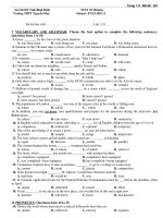 TEST 45 Minutes Subject: ENGLISH 12 pot