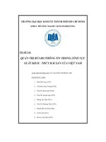 Quản trị rủi ro thông tin trong lĩnh vực xuất khẩu thủy hải sản của Việt Nam