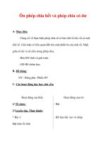 Giáo án môn Toán lớp 3 :Tên bài dạy : Ôn phép chia hết và phép chia có dư doc