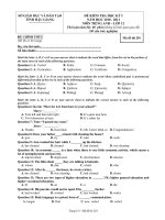 ĐỀ KIỂM TRA HỌC KỲ I NĂM HỌC 2010 - 2011 MÔN TIẾNG ANH – Mã đề thi 201 ppt