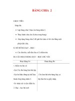 Giáo án môn Toán lớp 2:Tên bài dạy : BẢNG CHIA 2 doc