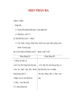 Giáo án môn Toán lớp 2:Tên bài dạy :MỘT PHẦN BA pptx