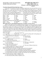 ĐỀ KIỂM TRA HỌC KỲ 1 MÔN: TIẾNG ANH 12 - ĐỀ SỐ 6 doc